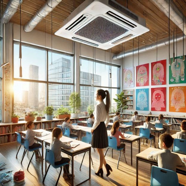 classroom with hvac system